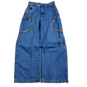 Vintage Y2K MacGear Jeans Men 28x30 Cargo Baggy Skate Rave Grunge Loose Fit *